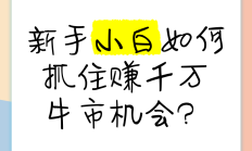 如果牛市来临 投资小白请记住这“一要三不要”