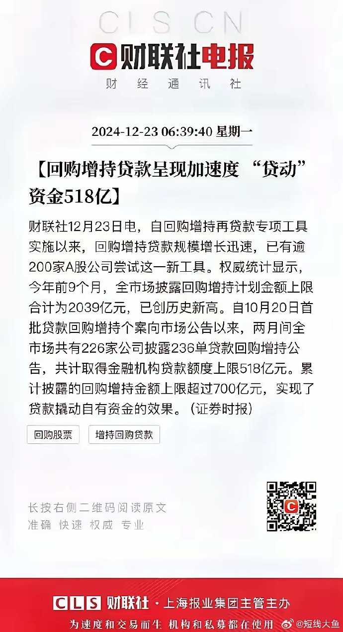 股票回购增持再贷款政策落地三个月：超300家公司受益 专项贷款总额上限逾570亿元